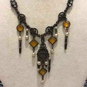 Vintage Todd Anthony Citrine & Pearl Necklace-Boutique